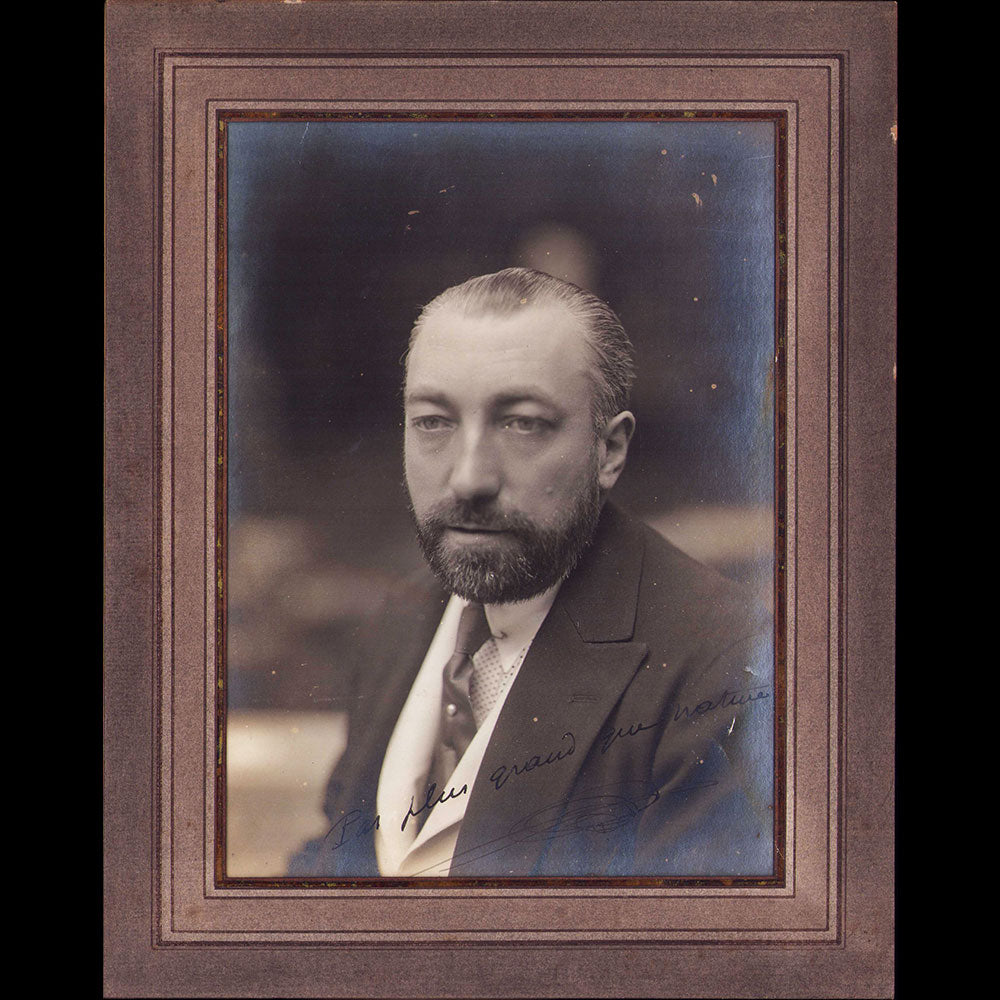 Poiret - Portrait de Paul Poiret par Delphi, avec envoi (1910s)