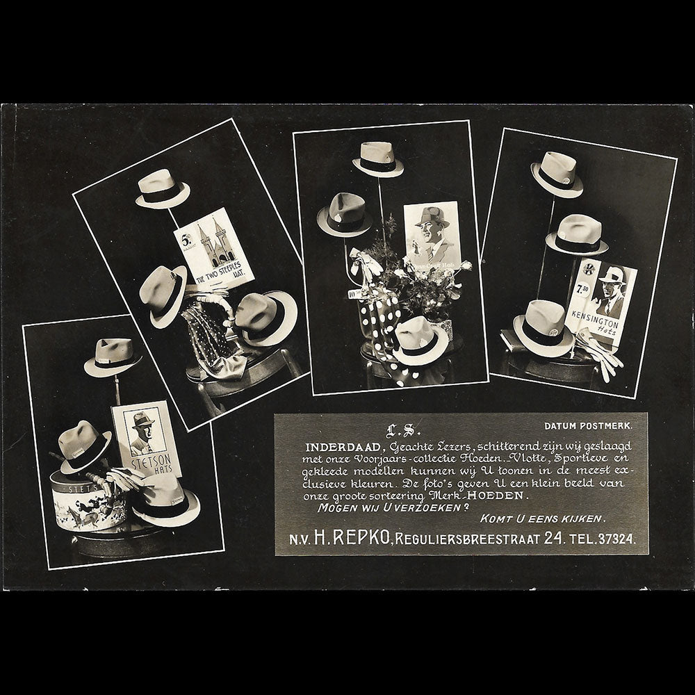 H. Repko - Carte de la maison de chapeaux (1940-1950s)