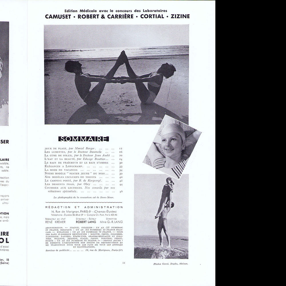 Rester Jeune, août 1936, couverture de Dora Maar