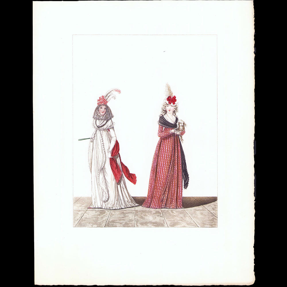 Documents pour l'Histoire du Costume de Louis XV à Louis XVIII, réunion de 9 planches (1911)