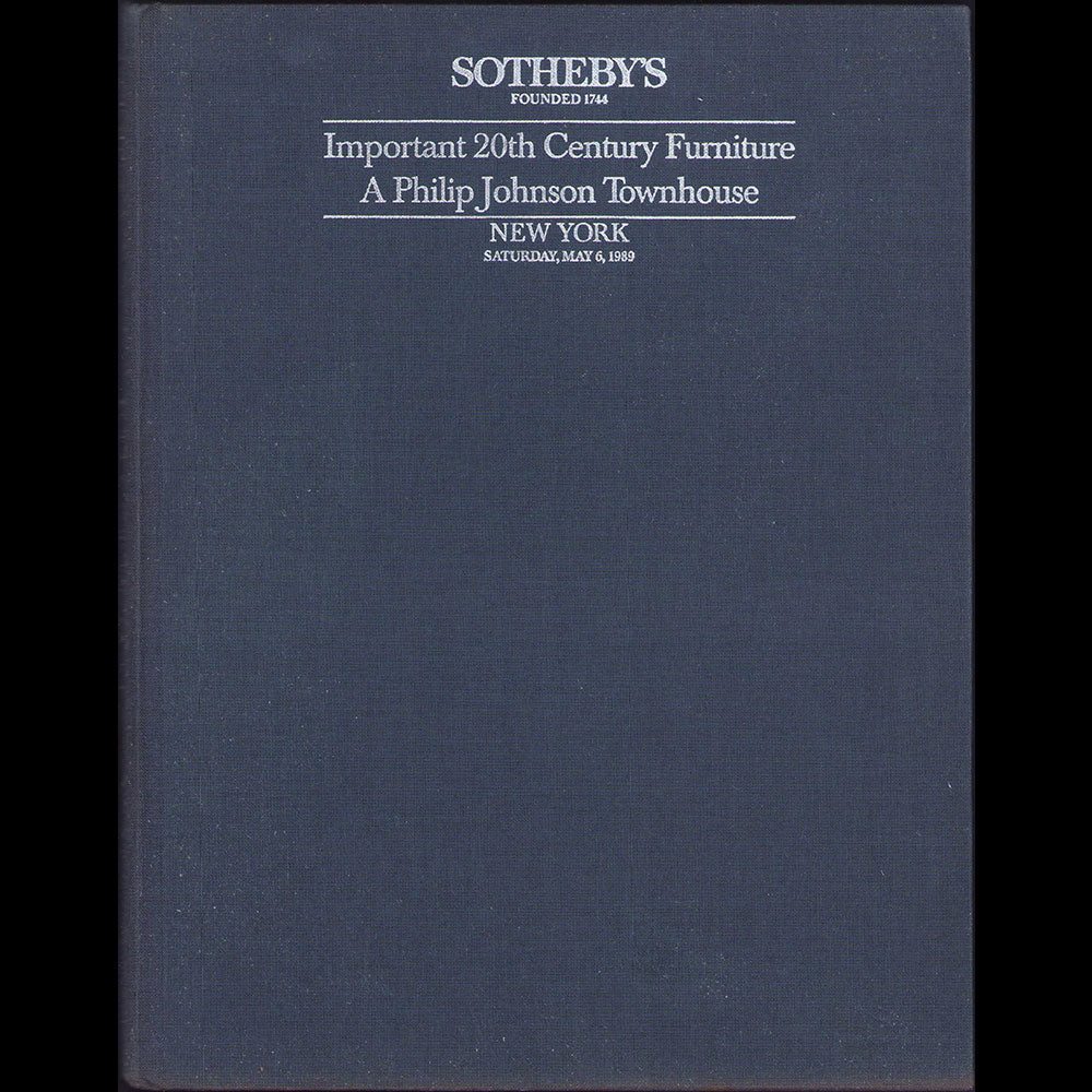 Doucet - A  Philip Johnson Townhouse, catalogue de la vente Sothebys de la collection Robin Symes (1989)