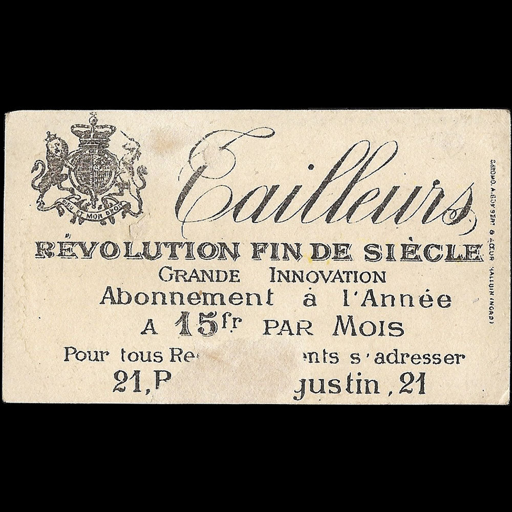 Révolution Fin de Siècle - Carte à double sens du tailleur pour dames (1890-1900s)
