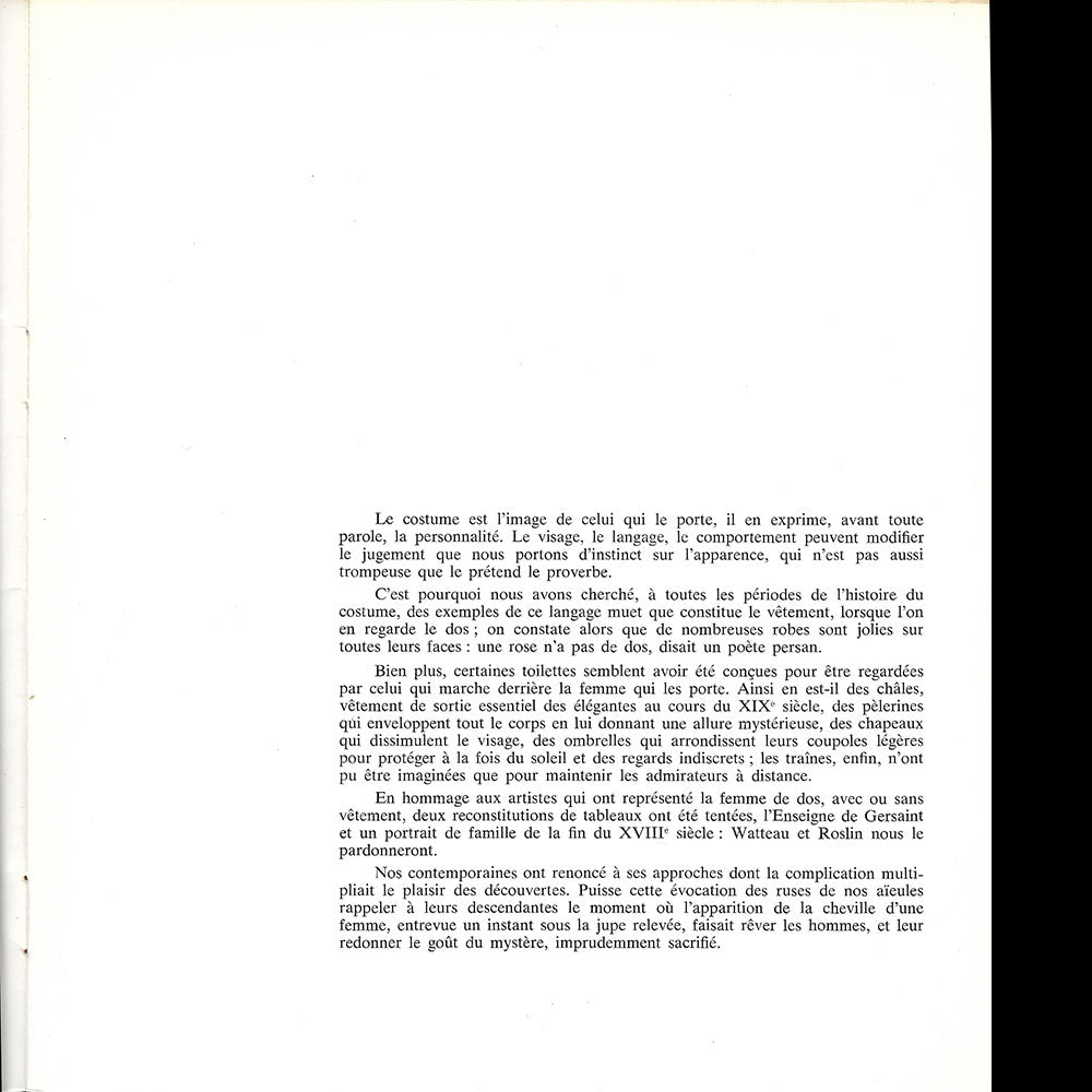 Union Française des Arts du Costume - La Femme vue de dos. Modes anciennes (1976)