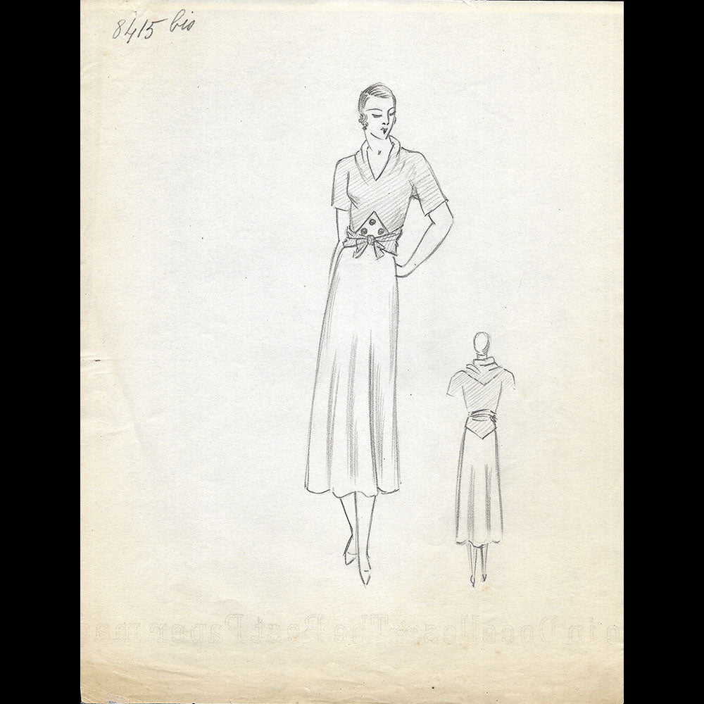 Vionnet - Dessin d'un tailleur de sport pour l'hiver 1932-1933