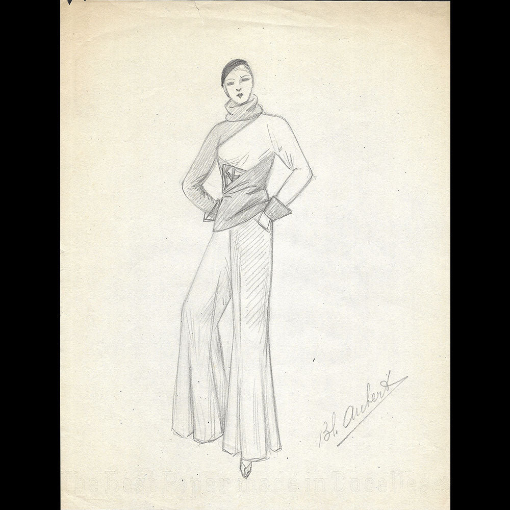 Vionnet - Dessins d'une tenue de sport pour l'hiver 1932-1933