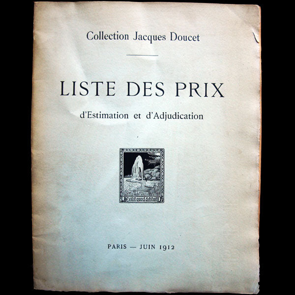 Doucet - Catalogue de la vente de la collection de Jacques Doucet (1912), exemplaire réservé aux amis