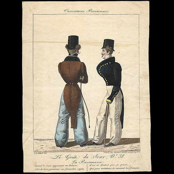Martinet - Caricatures Parisiennes, Le Goût du Jour, gravure n°38, La Russomanie (1817)