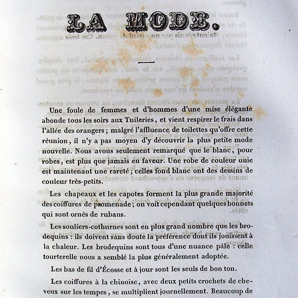 La Mode, Revue des Modes, Galerie de Moeurs, Album des Salons (3ème trimestre 1831)