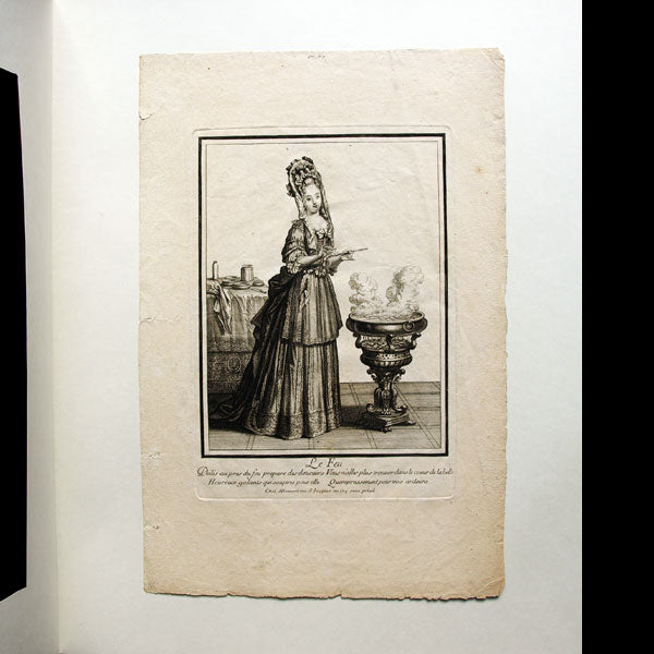 Le Feu, allégorie des éléments, gravure de Bonnart (circa 1685-1690)