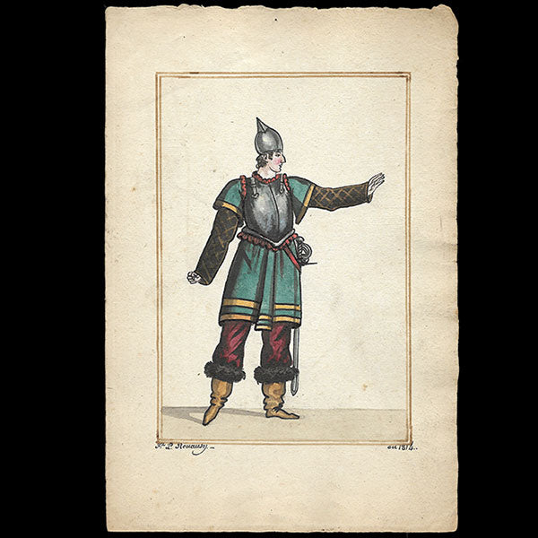 Costumes militaires - Ensemble de 10 dessins à l'aquarelle de Renausy (1812-1814)