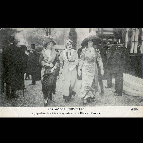 La mode nouvelle, la jupe culotte aux courses (1911)