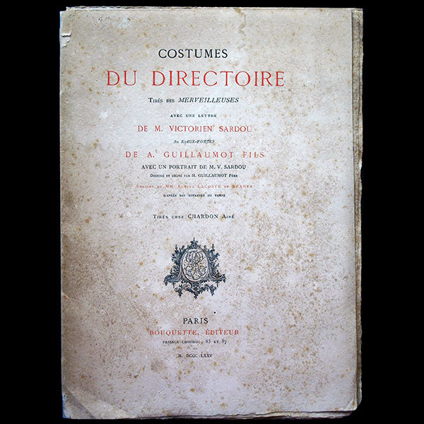 Costumes du directoire tirés des Merveilleuses par Guillaumot, exemplaire en noir (1875)