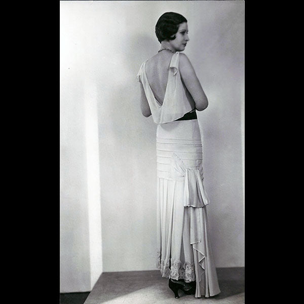 Worth - Robe du soir en georgette et velours pour 1930