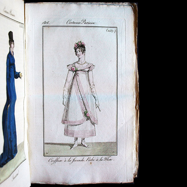 Le Journal des Dames et des Modes, Costumes Parisiens, réunion de 70 livraisons de la 20 et 21èmes années (1816-1817)