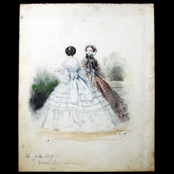 Dessin d'Hippolyte Pauquet pour le Petit Courrier des Dames (1859)