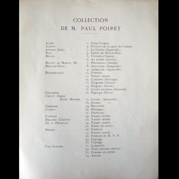 Poiret - La collection particulière de M. Paul Poiret (1923)