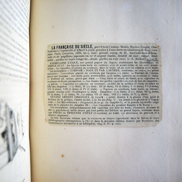 Uzanne - La Française du Siècle, avec envoi et ex-libris de l'auteur (1886)