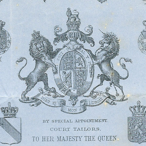 Henry Poole and co - Facture du tailleur, 36, 37, 38, 39 Saville Row à Londres (1883)