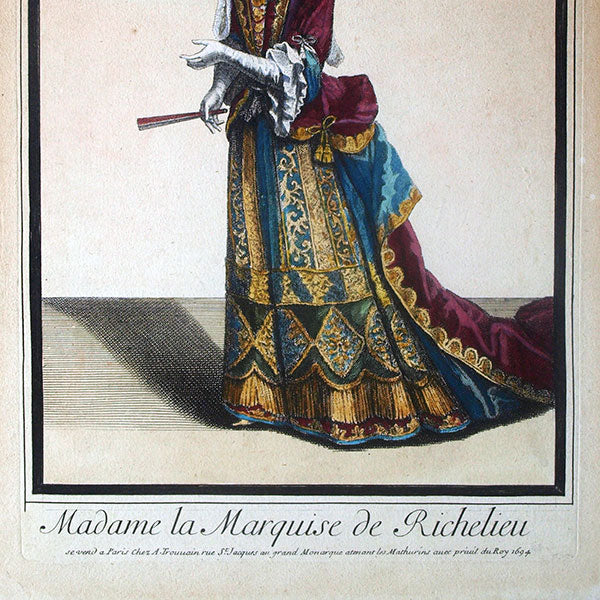 Trouvain - Madame la Marquise de Richelieu, portrait en mode (1694)