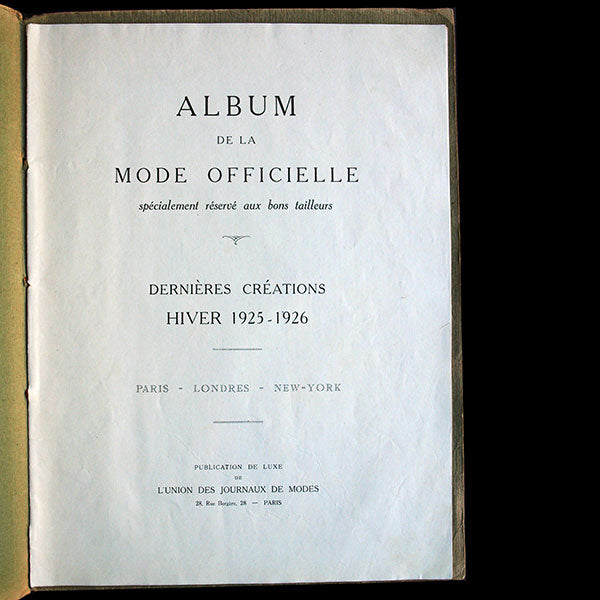 Album de la Mode Officielle, hiver 1925-1926