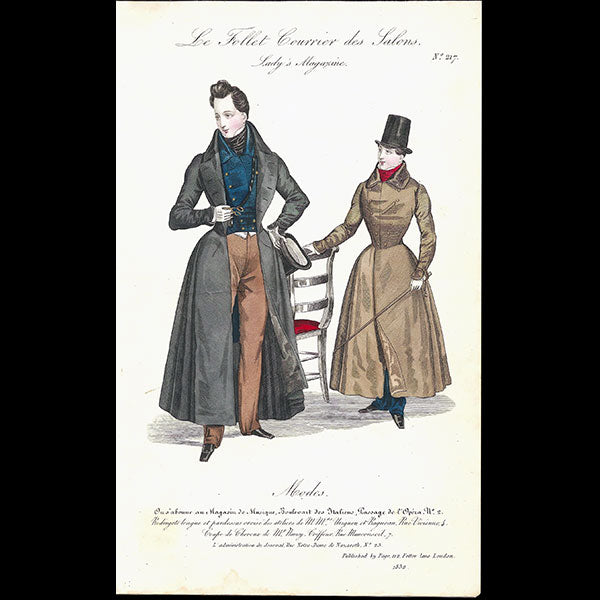 Le Follet, Courrier des Salons, 7 gravures de mode masculine (1832)