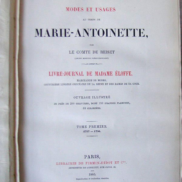 Reiset - Modes et usages au temps de Marie-Antoinette (1885)