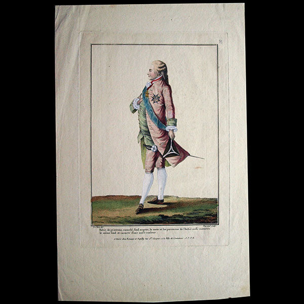 Gallerie des Modes et Costumes Français, 1778-1787, gravure n° O 81, Habit de Printemps (1778)