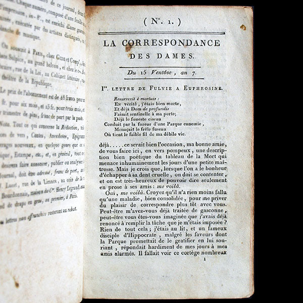 La Correspondance des Dames, ou Journal des Modes et des Spectacles de Paris (1799)