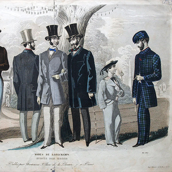 Le Musée des Modes, gravure de mode masculine (mai 1857)