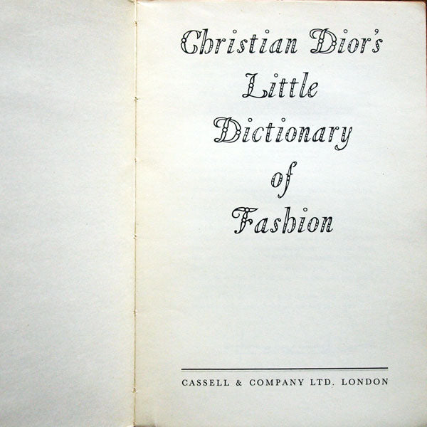 Christian Dior's little dictionary of fashion (1954)