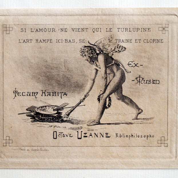 Ex-libris d'Octave Uzanne, si l'amour ne vient qui le turlupine