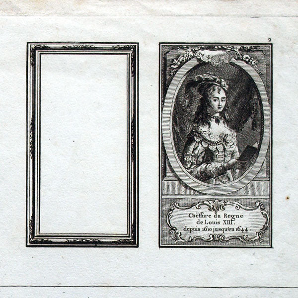 Desnos - Réunion de 6 planches du Recueil des Coiffures depuis 1589 jusqu'en 1778, 24 figures de coiffures (1777-1779)