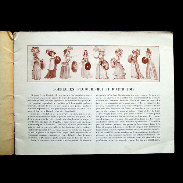 Carnet d'artiste, les Fourrures d'aujourd'hui et d'autrefois, catalogue des magasins Pygmalion (1911)
