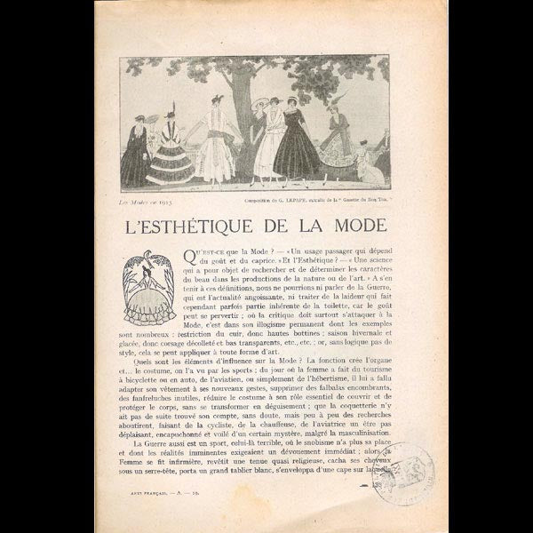 Les Arts Français n° 19, le costume et la mode de 1914 à 1918