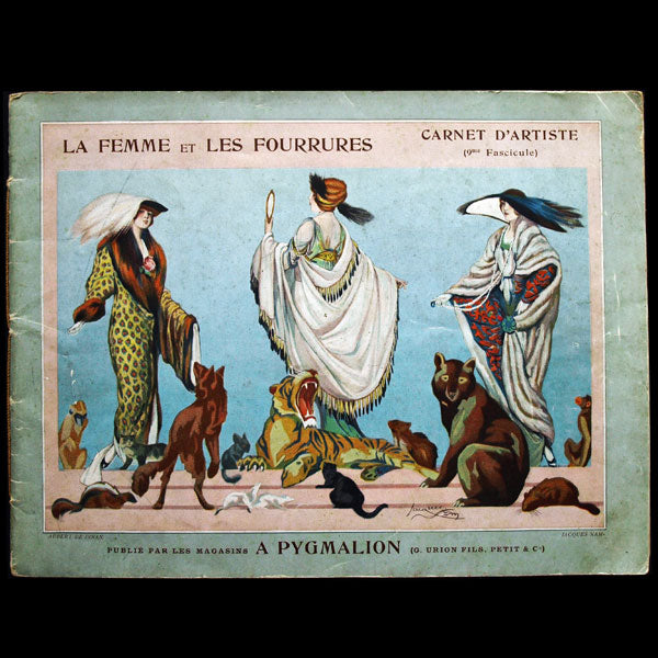 Carnet d'artiste, La Femme et les Fourrures, catalogue des magasins Pygmalion (1912)