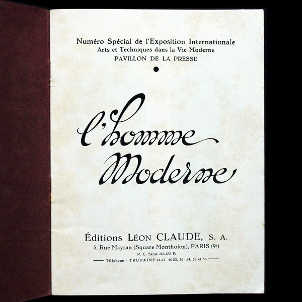 L'Homme Moderne, numéro spécial de l'Exposition Internationale des Arts et Techniques dans la Vie Moderne (1937)