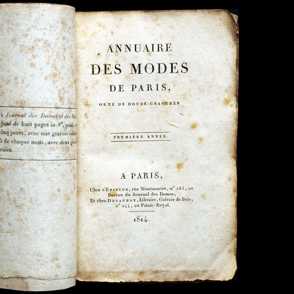 Journal des Dames et des Modes - Annuaire des modes de Paris, illustrations d'Horace Vernet (1814)