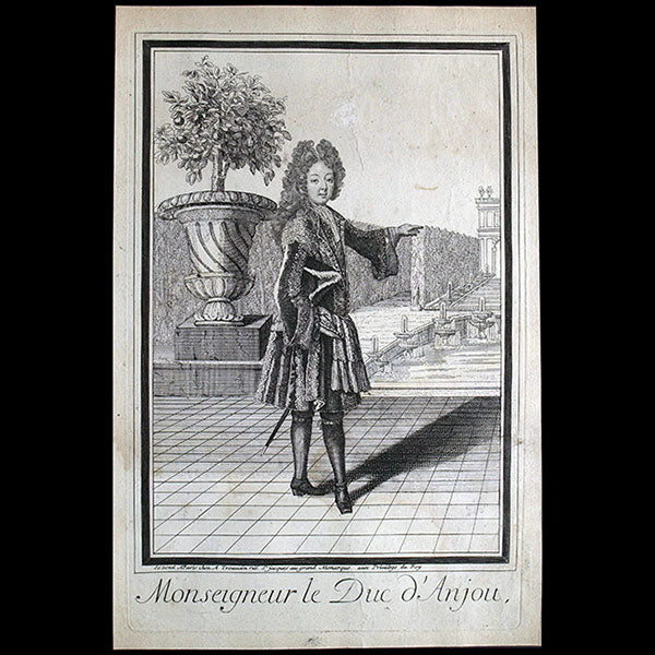 Trouvain - Monseigneur le Duc d'Anjou, portrait en mode de Philippe de France, futur Philippe V d'Espagne (circa 1696)