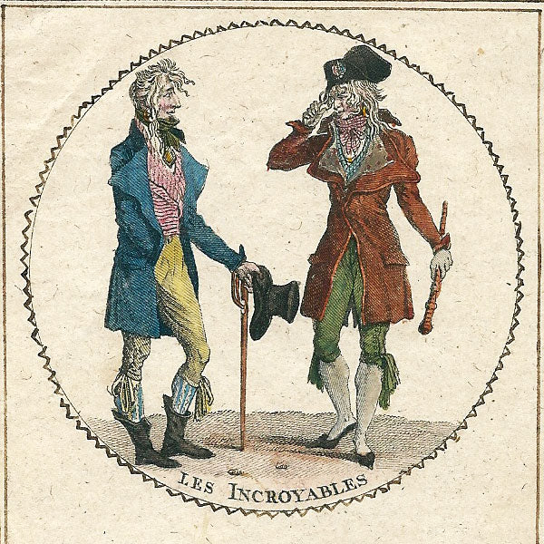 Incroyables et Merveilleuses, suite de 4 gravures (circa 1797)