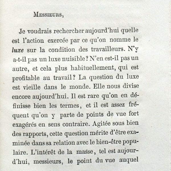 Luxe et travail par H. Baudrillart (1866)