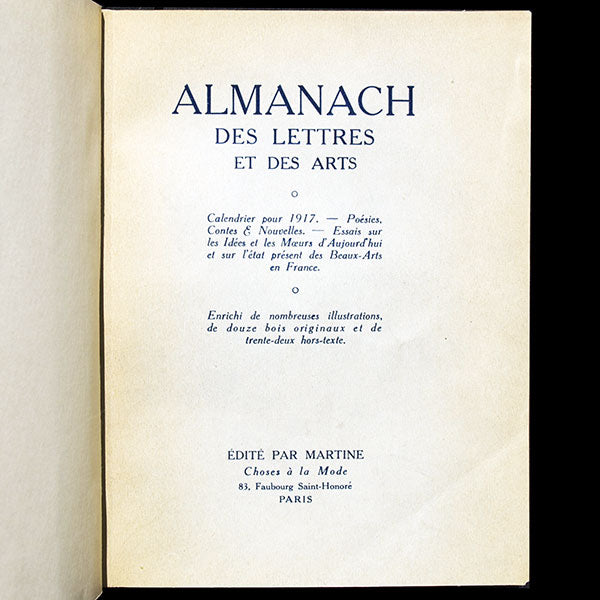 Paul Poiret - Almanach des Lettres et des Arts (1917)