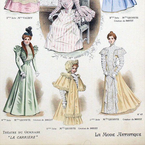 Doucet - Costumes de la pièce La Carrière, gravure de La Mode Artistique (1897)