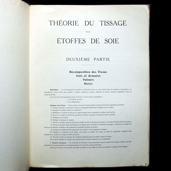 Théorie du Tissage des Etoffes de Soie par Jean Loir (1923)