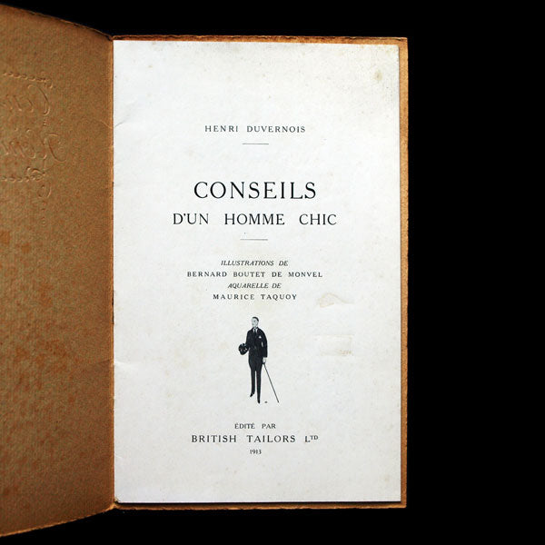 British Tailors, Conseil d'un Homme Chic, illustrations de Bernard Boutet de Monvel (1913)