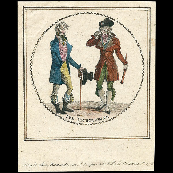 Incroyables et Merveilleuses, suite de 4 gravures (circa 1797)