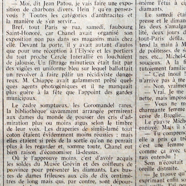 Candide, 10 novembre 1932 - Des diamants chez Chanel