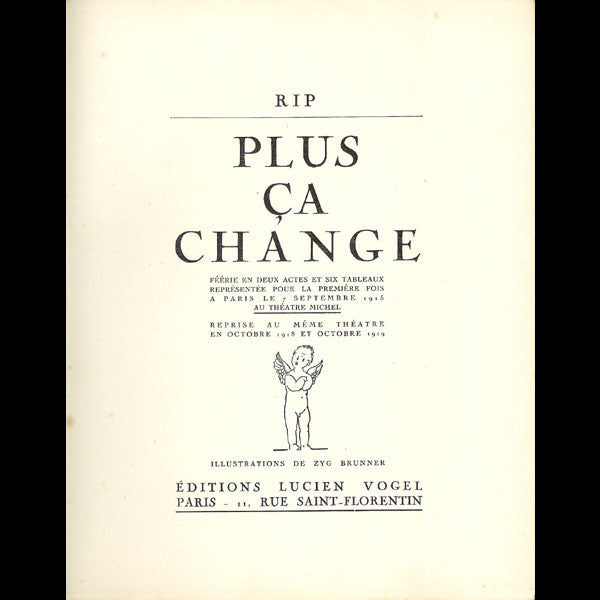 Poiret - Plus ça change par Rip illustré par Zyg Brunner (1922)