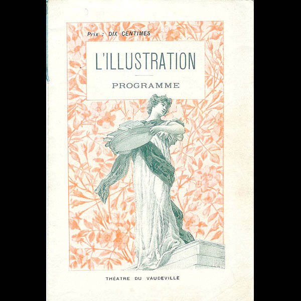 Zaza (1898), programme de la pièce costumée par Poiret pour Doucet