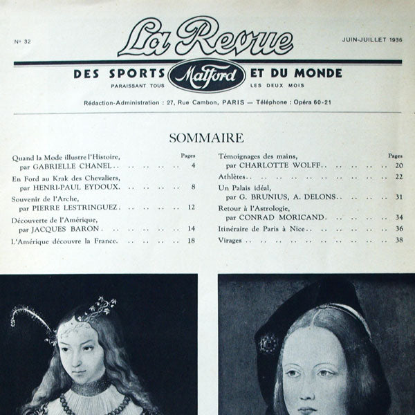 La revue des Sports et du Monde Ford Mathis, collection complète des 10 numéros (octobre 1934 à juillet 1936)