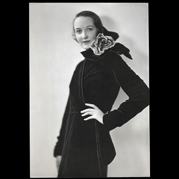 Jean Patou - Manteau de velours, tirage d'époque de Luigi Diaz (1930)